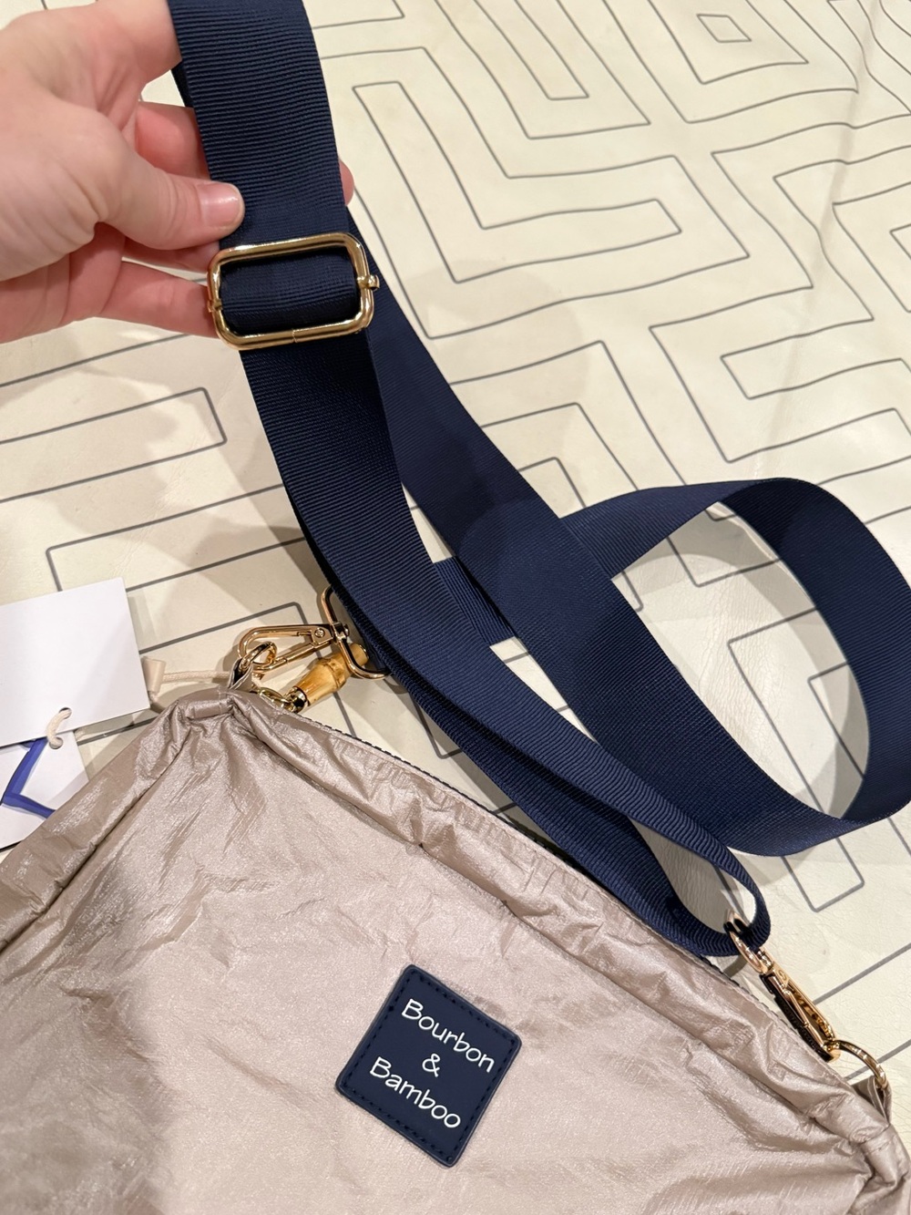 NWT Bourbon & Bamboo Champagne Crossbody Purse - Picture 6 of 12